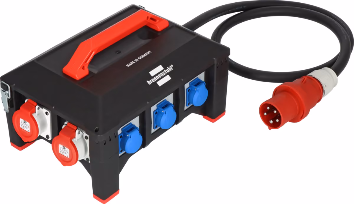 Brennenstuhl Gummi-Baustromverteiler BSV 5-63A FI Typ B mit CEE-Stecker 63 A