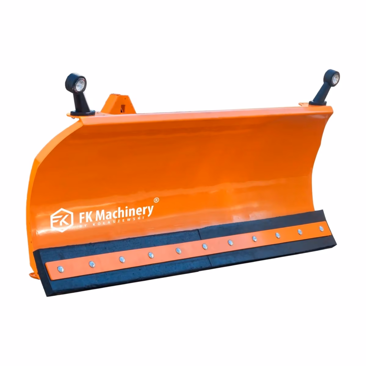FK Machinery Kommunal-Schneeschild Baureihe CPK, Frontansicht mit Gummischürfleiste (Abbildung mit optionalen Positionsleuchten)