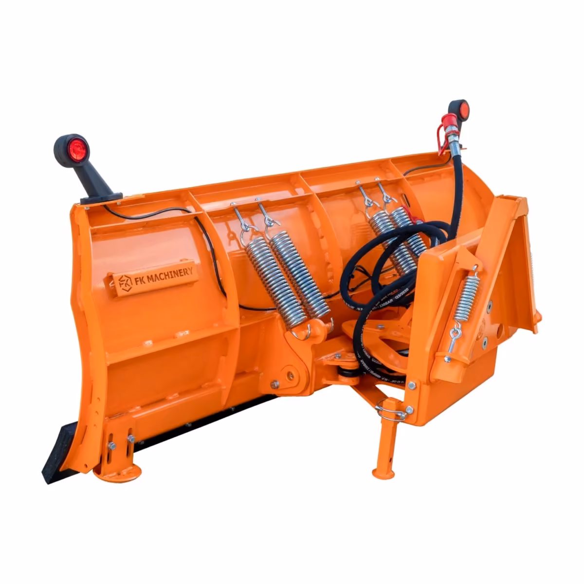 FK Machinery CPK, Rückansicht mit Federklappen, Hydraulikschlauch und Anbauplatte (ohne Euro-Rahmen)