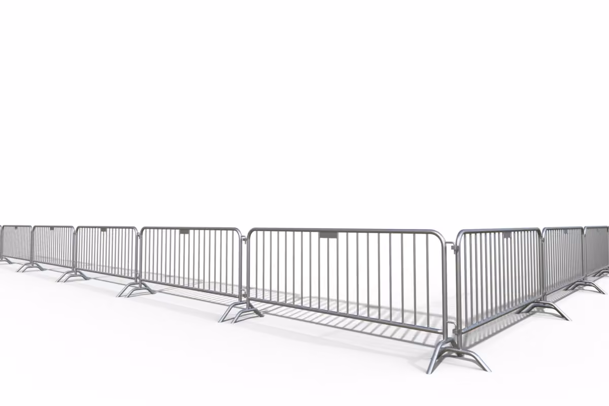 Heras Fan-Gitter M125 als Absperrlinie