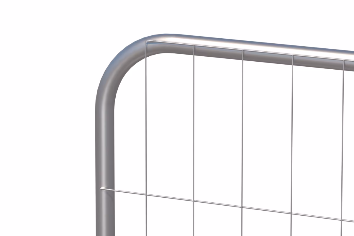 Heras Round Top M100, gebogene obere Rahmenecke im Detail