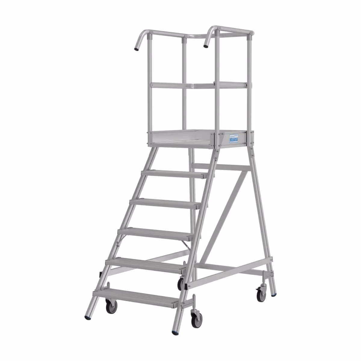 Krause Stabilo Podestleiter fahrbar 821041, 6 Stufen, Seitenansicht