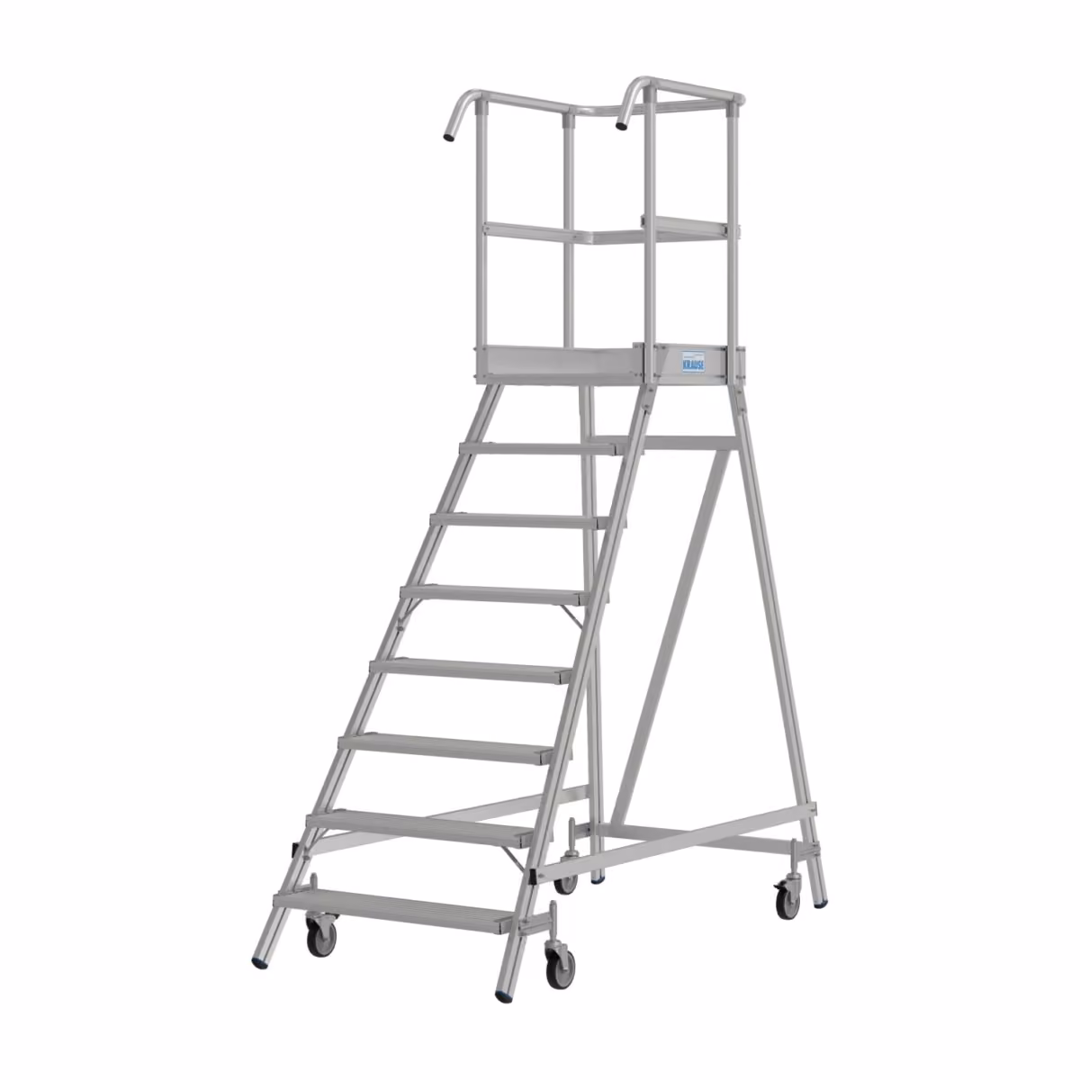 Krause Stabilo Podestleiter fahrbar 821065, 8 Stufen, Seitenansicht